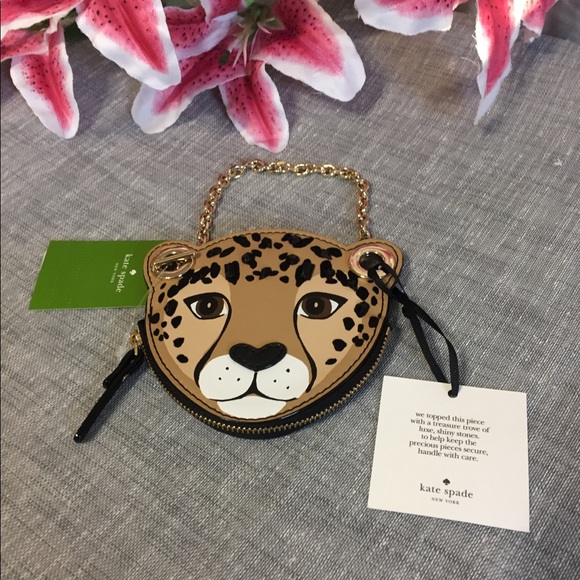 kate spade Handbags - Kate Spade Embellished Leopard Coin Run Wild Purse